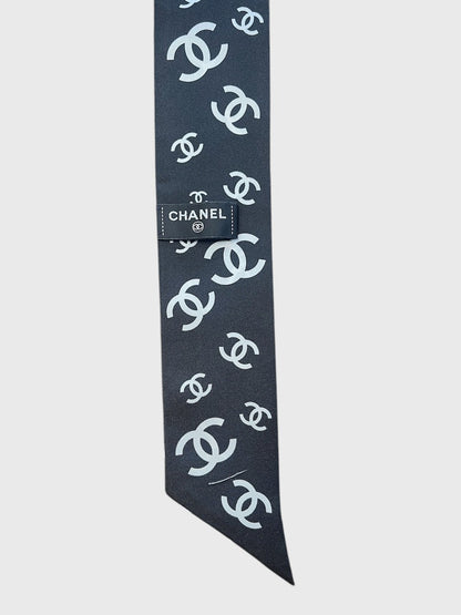 Foulard slim bandeau Chanel noir