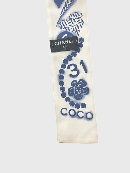 Foulard slim Chanel blanc