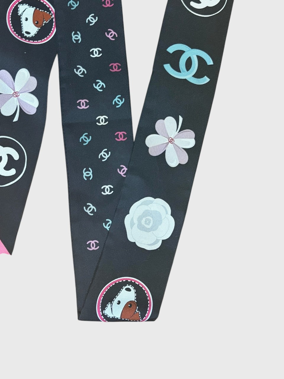 Foulard slim bandeau Chanel noir