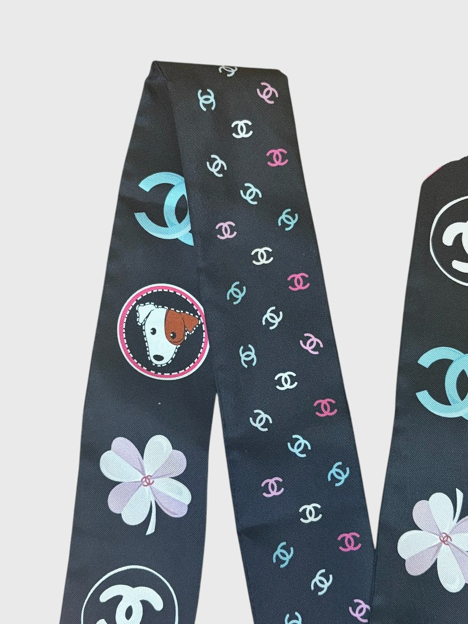Foulard slim bandeau Chanel noir