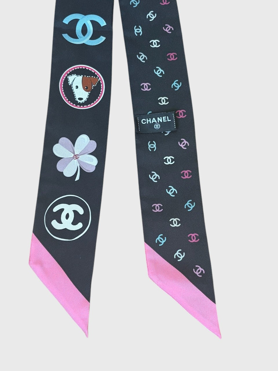 Foulard slim bandeau Chanel noir