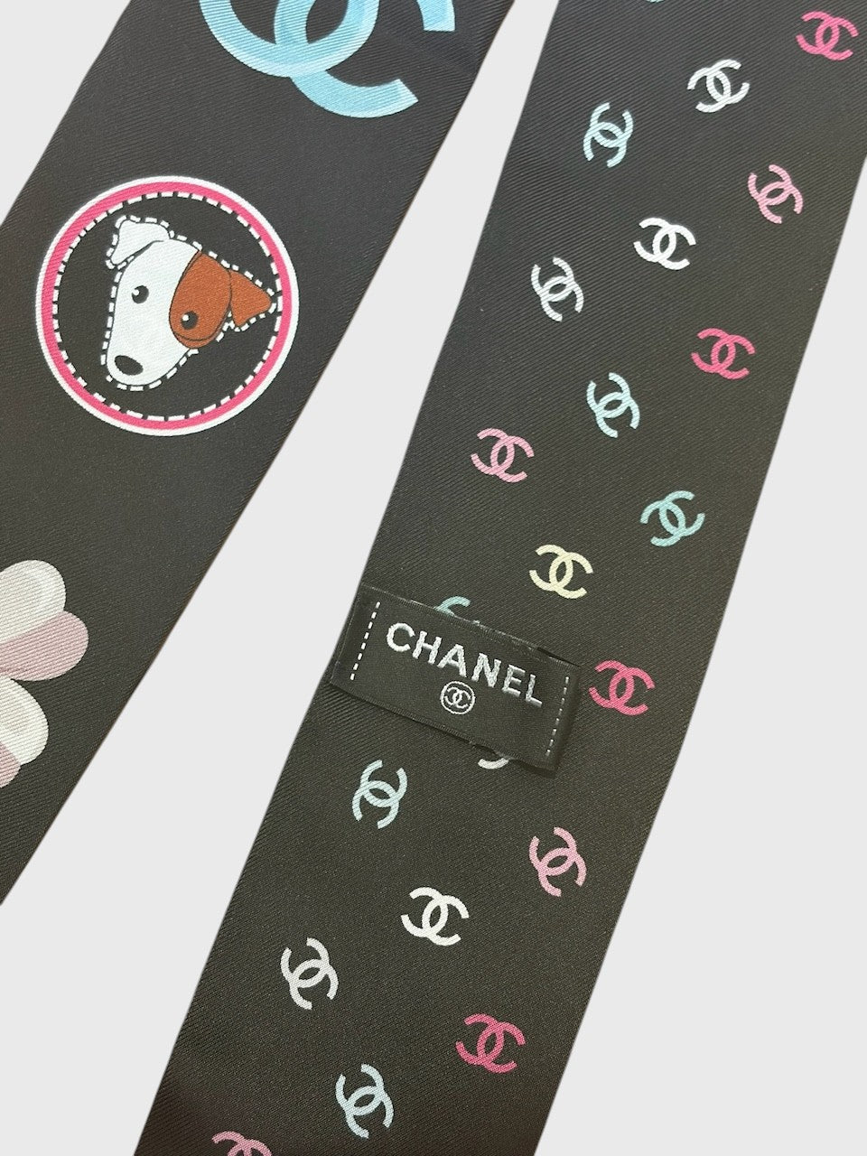Foulard slim bandeau Chanel noir