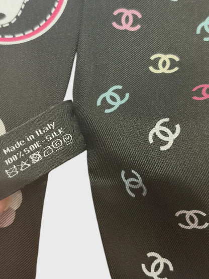 Foulard slim bandeau Chanel noir