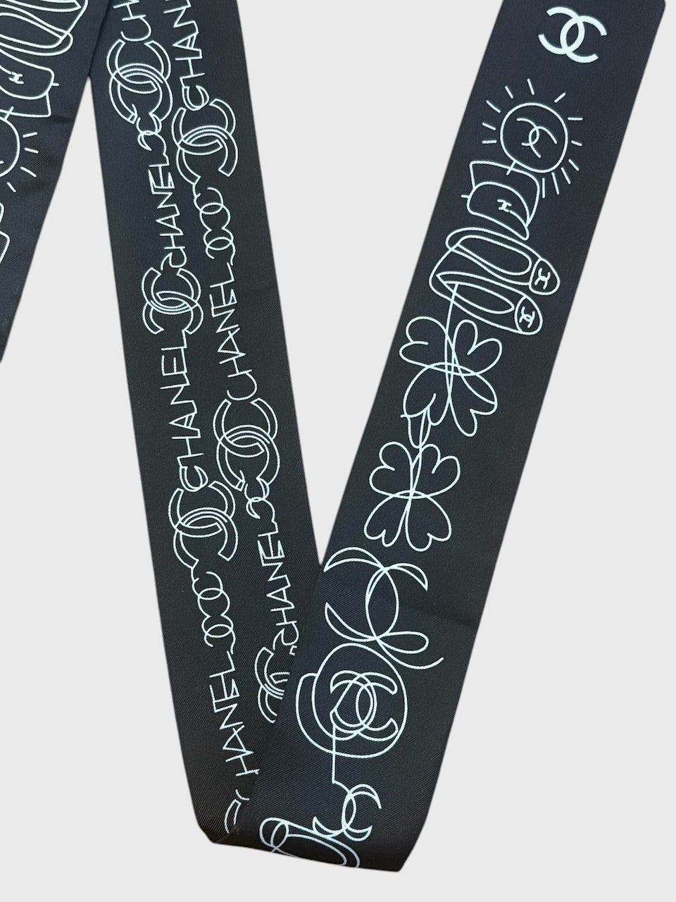 Foulard slim bandeau Chanel noir