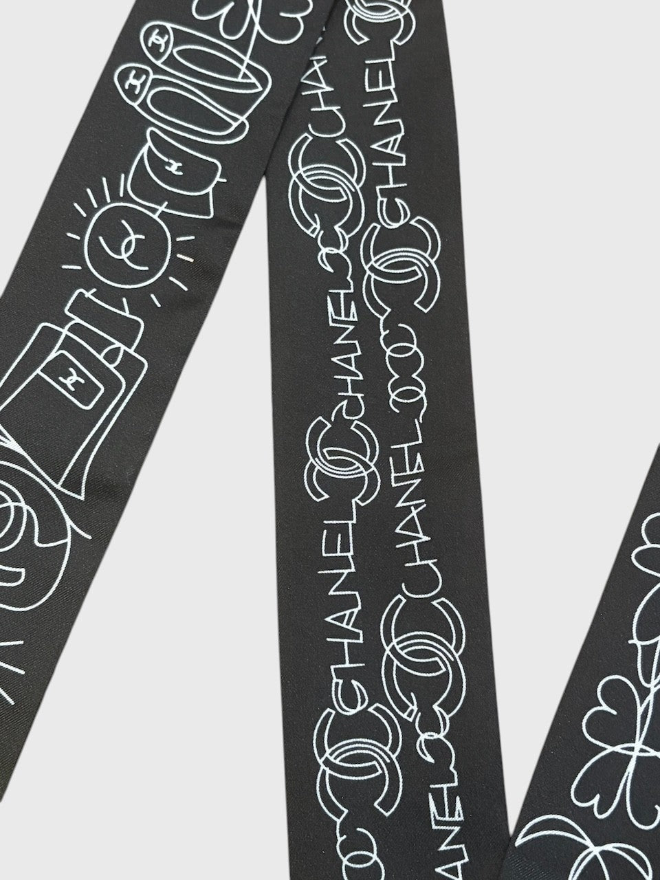 Foulard slim bandeau Chanel noir