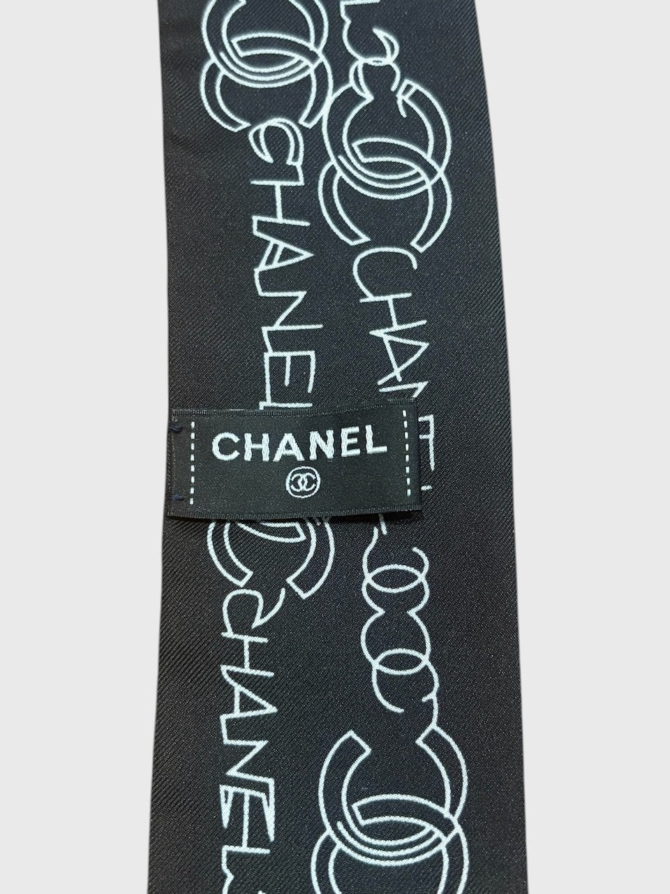 Foulard slim bandeau Chanel noir