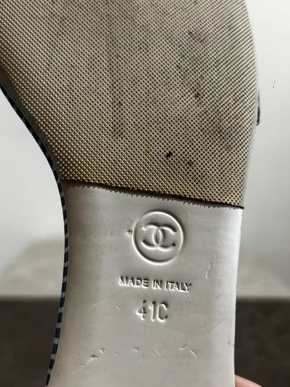Mules Chanel rayée T.41