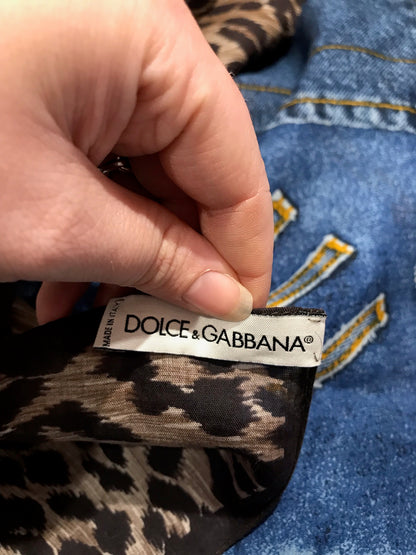 Foulard Dolce & Gabbana denim léopard