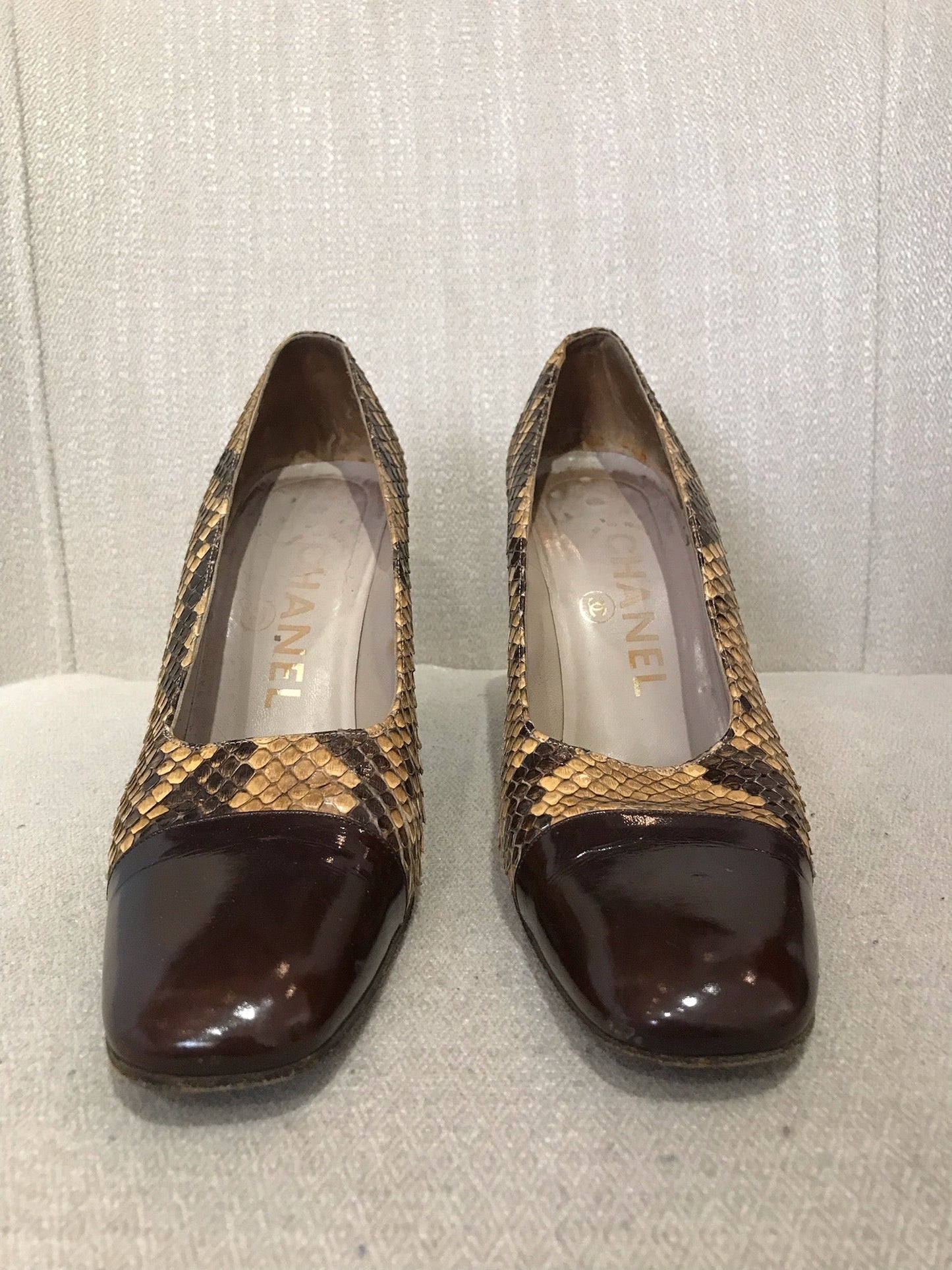 Escarpins Chanel python T.35,5