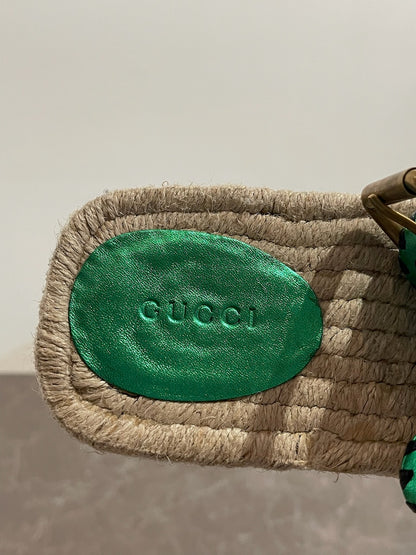 Sandales Gucci vertes T.36