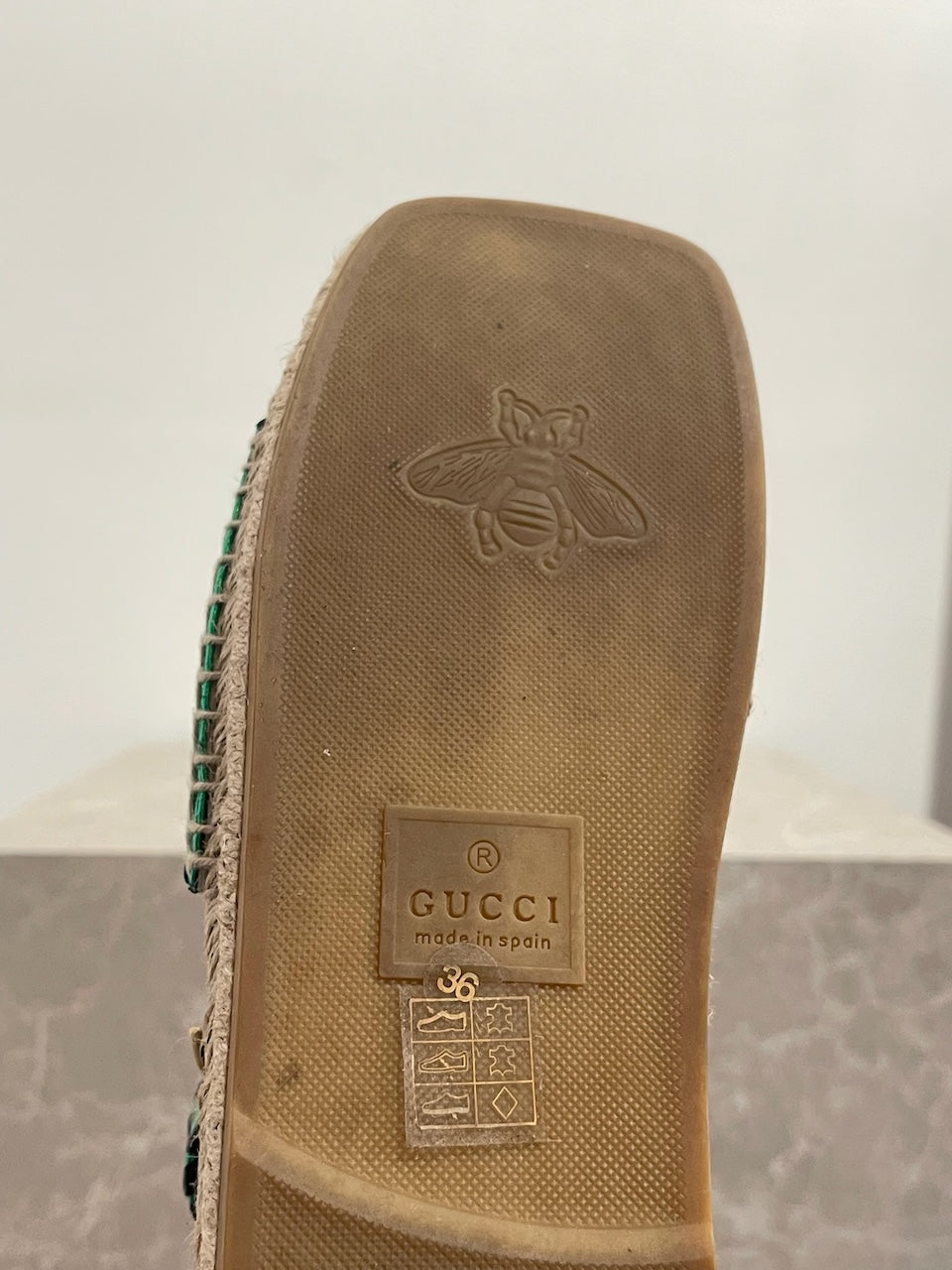 Sandales Gucci vertes T.36