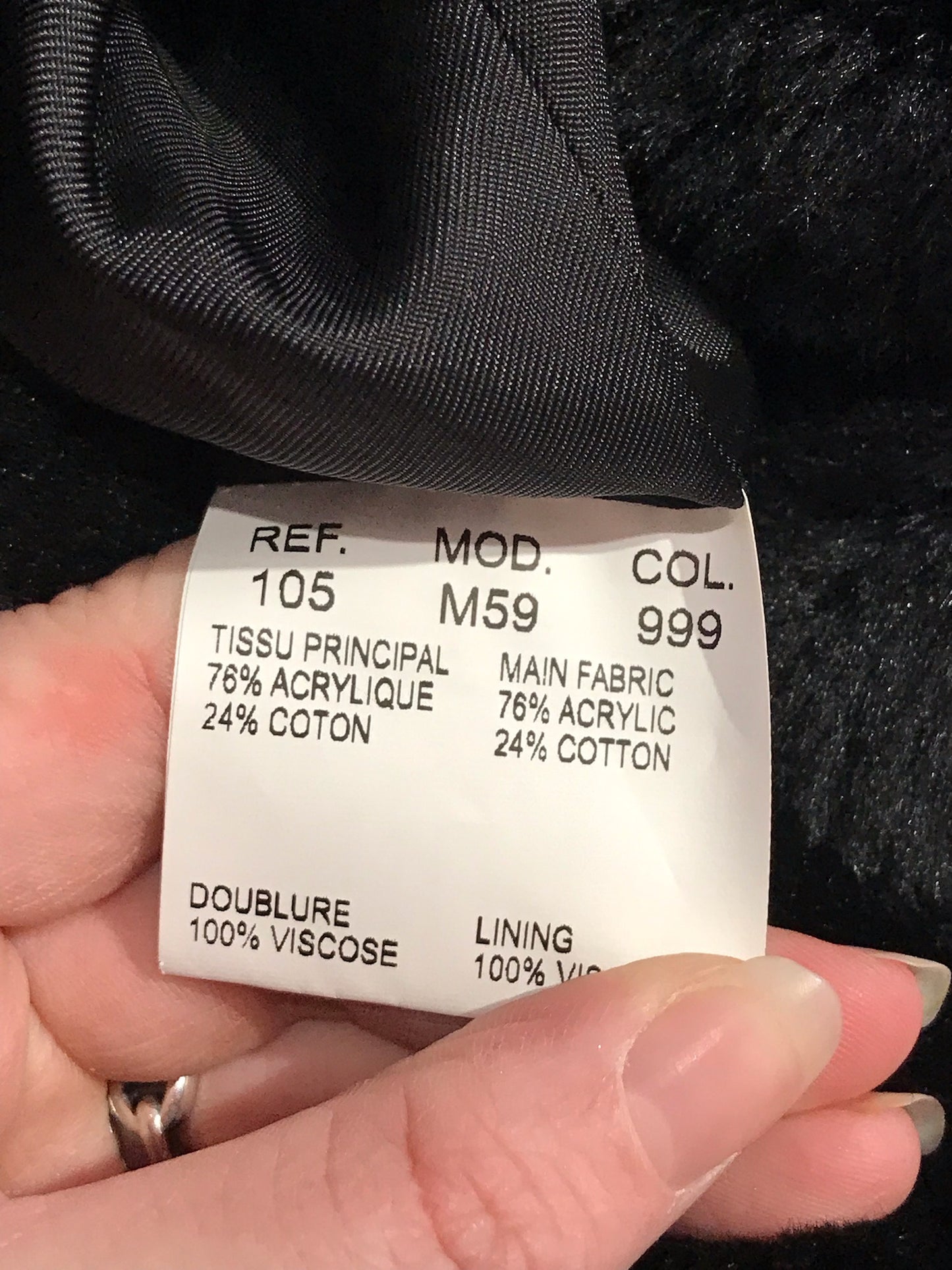 Manteau Carven noir T.40