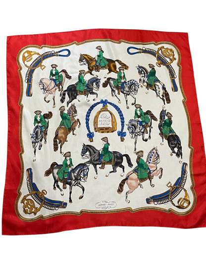 Foulard Hermès Reprise rouge