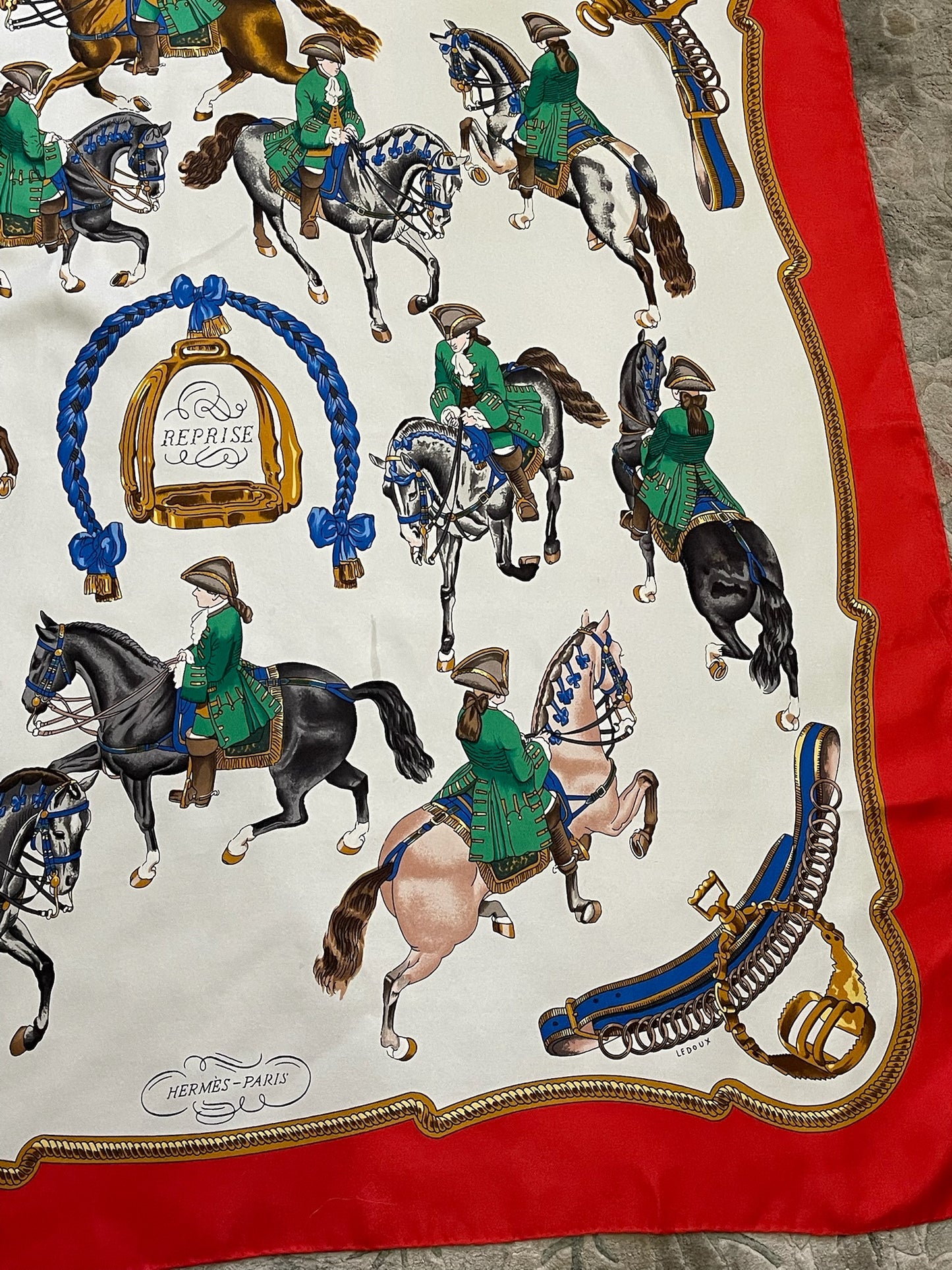 Foulard Hermès Reprise rouge