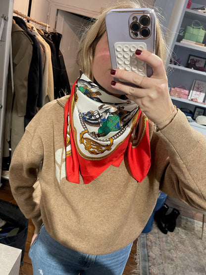 Foulard Hermès Reprise rouge
