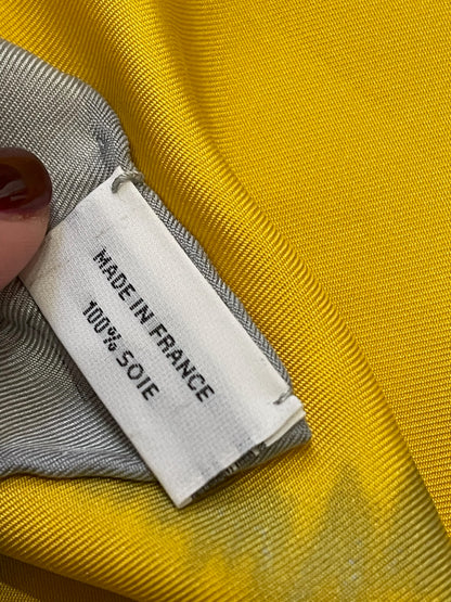 Foulard Hermès Bride de gala Wash jaune