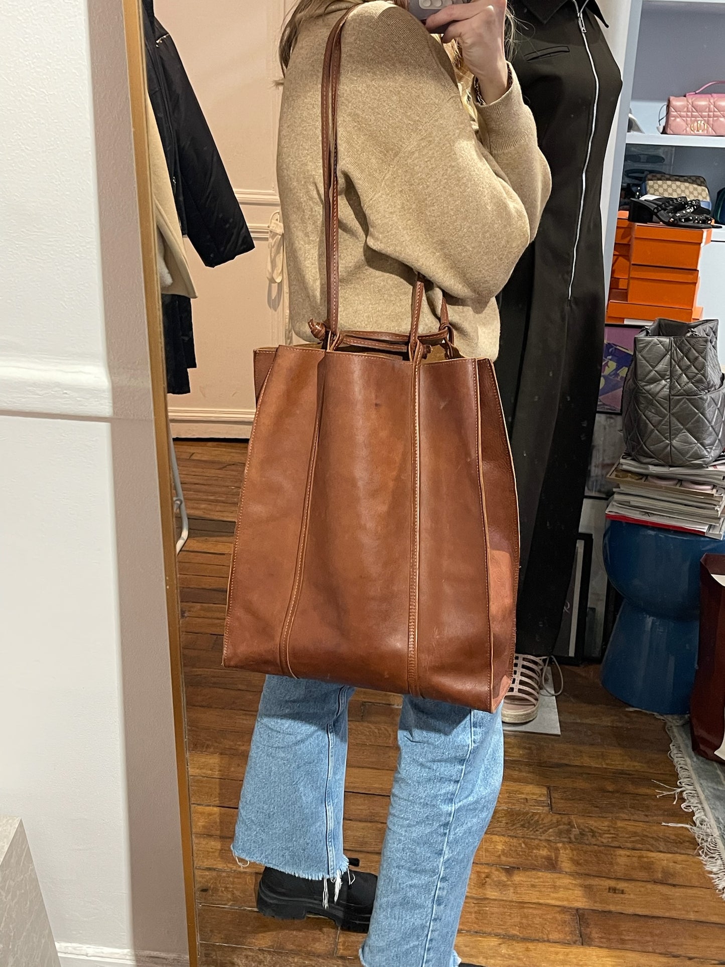 Sac cabas Maison Margiela camel