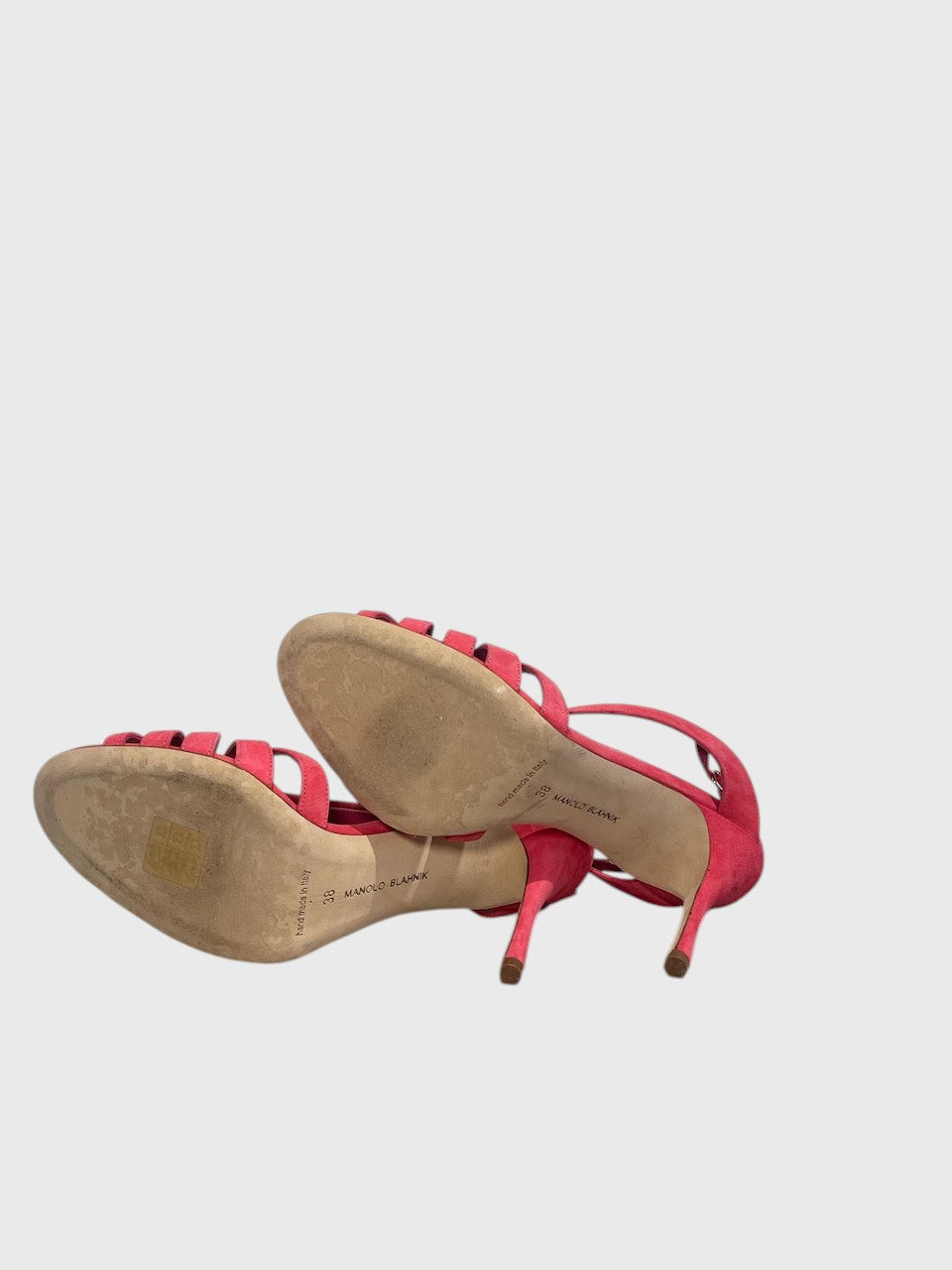 Sandales Manolo Blahnik roses T.38