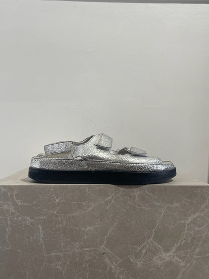 Sandales Chanel Dad argent T.40,5