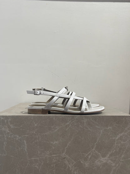 Sandales Hermes Aphrodite blanches T.37,5