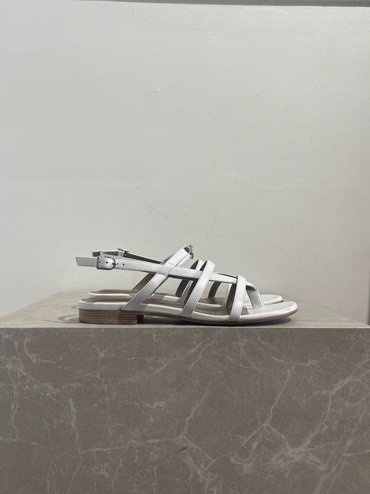 Sandales Hermes Aphrodite blanches T.37,5