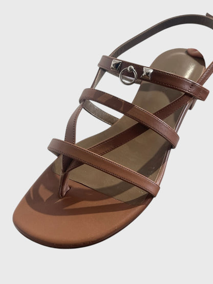 Sandales Hermes Aphrodite camel T.38