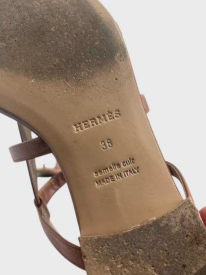 Sandales Hermes Aphrodite camel T.38