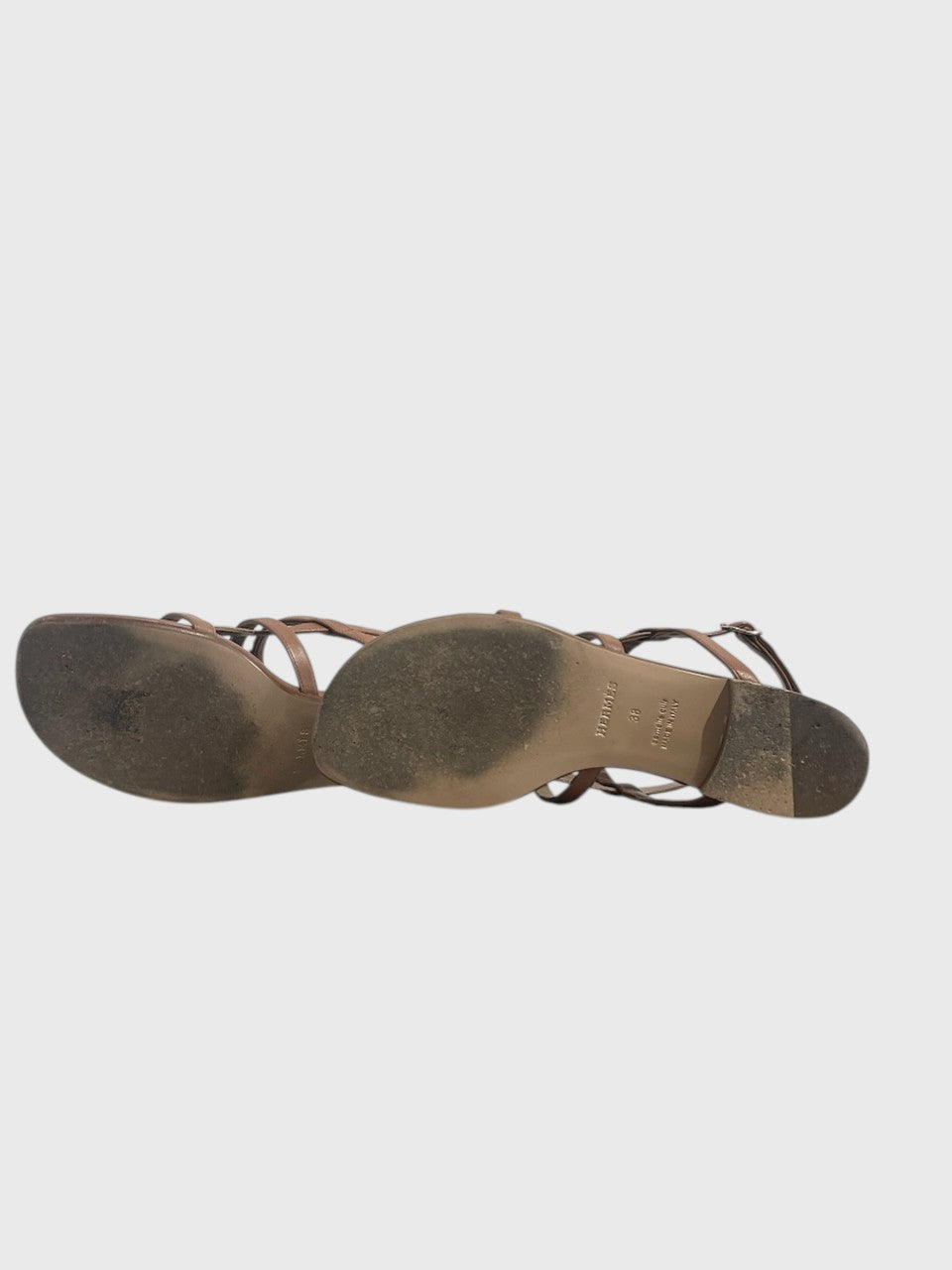 Sandales Hermes Aphrodite camel T.38