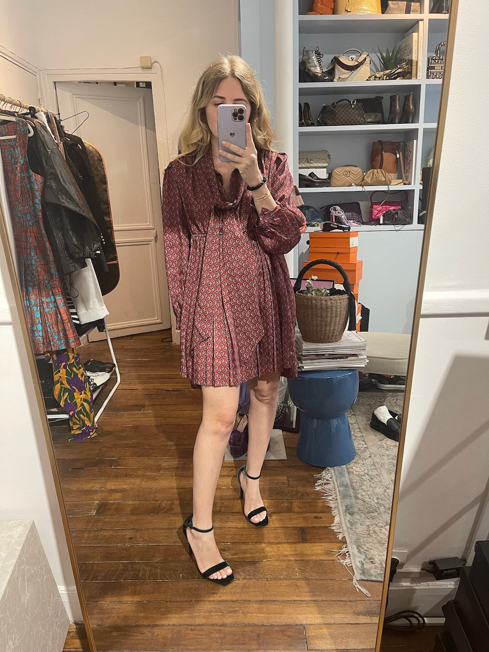 Robe Balenciaga bordeaux T.40