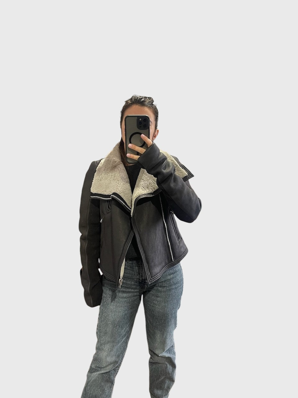 Veste Rick Owens peau lainée T.38