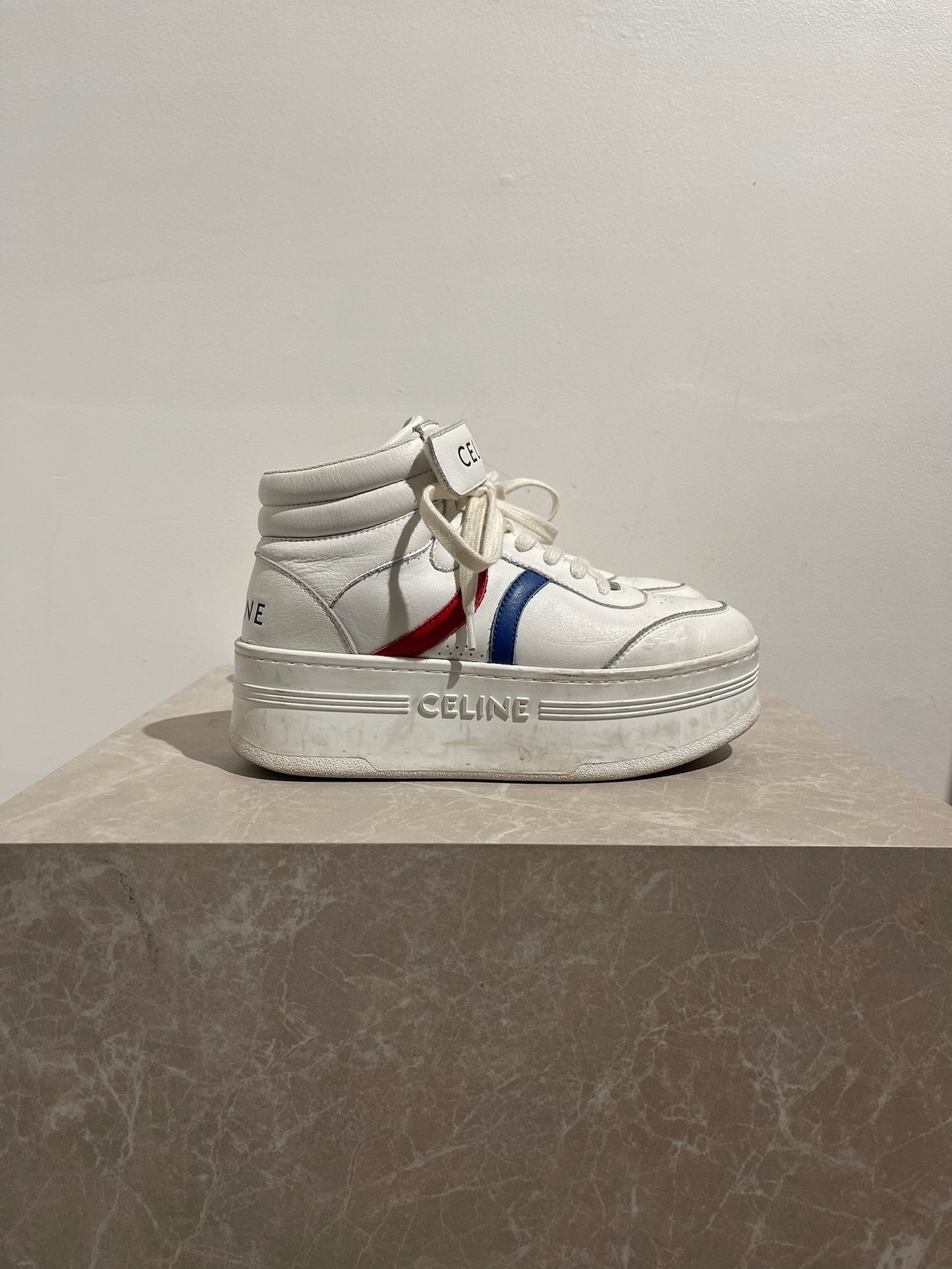 Baskets Celine Block blanches T.37