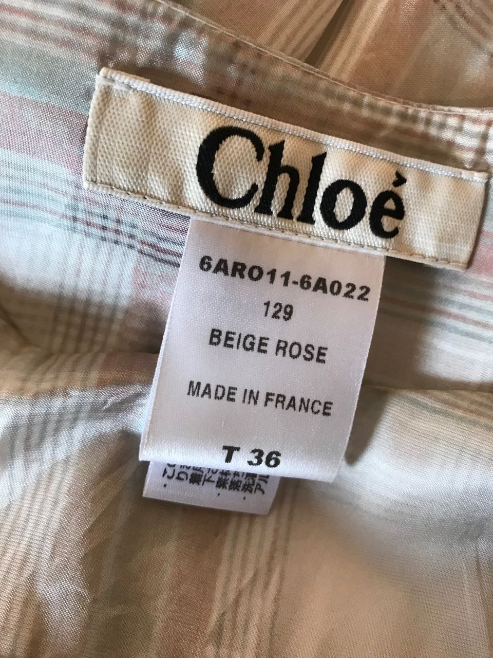 Blouse Chloé à carreaux T.36