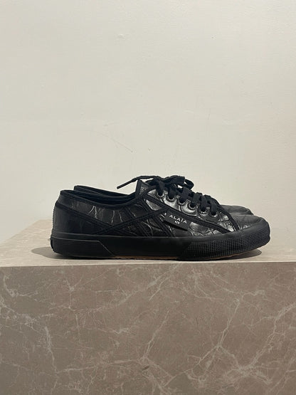Baskets Alaia x Superga noires T.40
