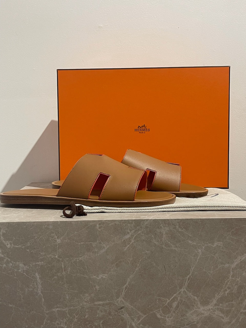 Mules Hermès Izmir camel T.43 NEUVES