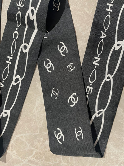 Foulard slim bandeau Chanel noir