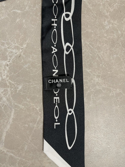 Foulard slim bandeau Chanel noir
