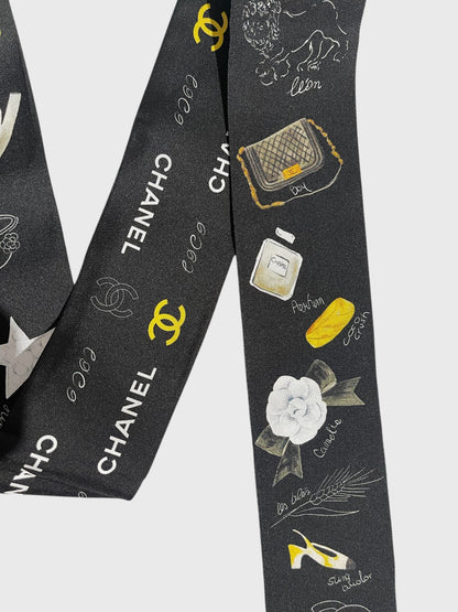 Foulard slim bandeau Chanel noir