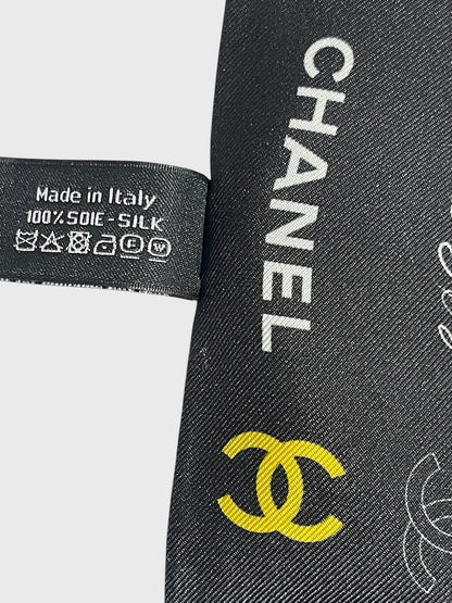Foulard slim bandeau Chanel noir