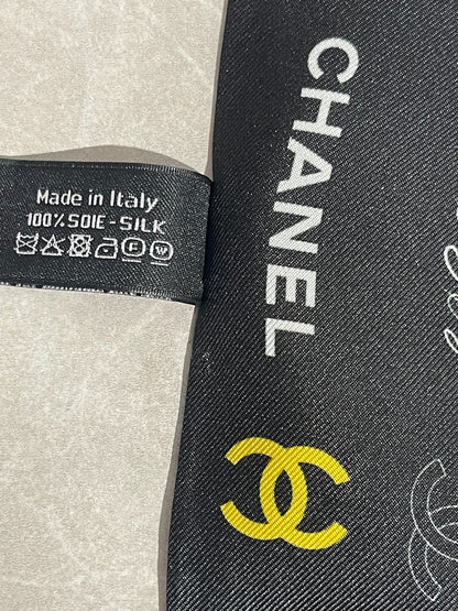 Foulard slim bandeau Chanel noir
