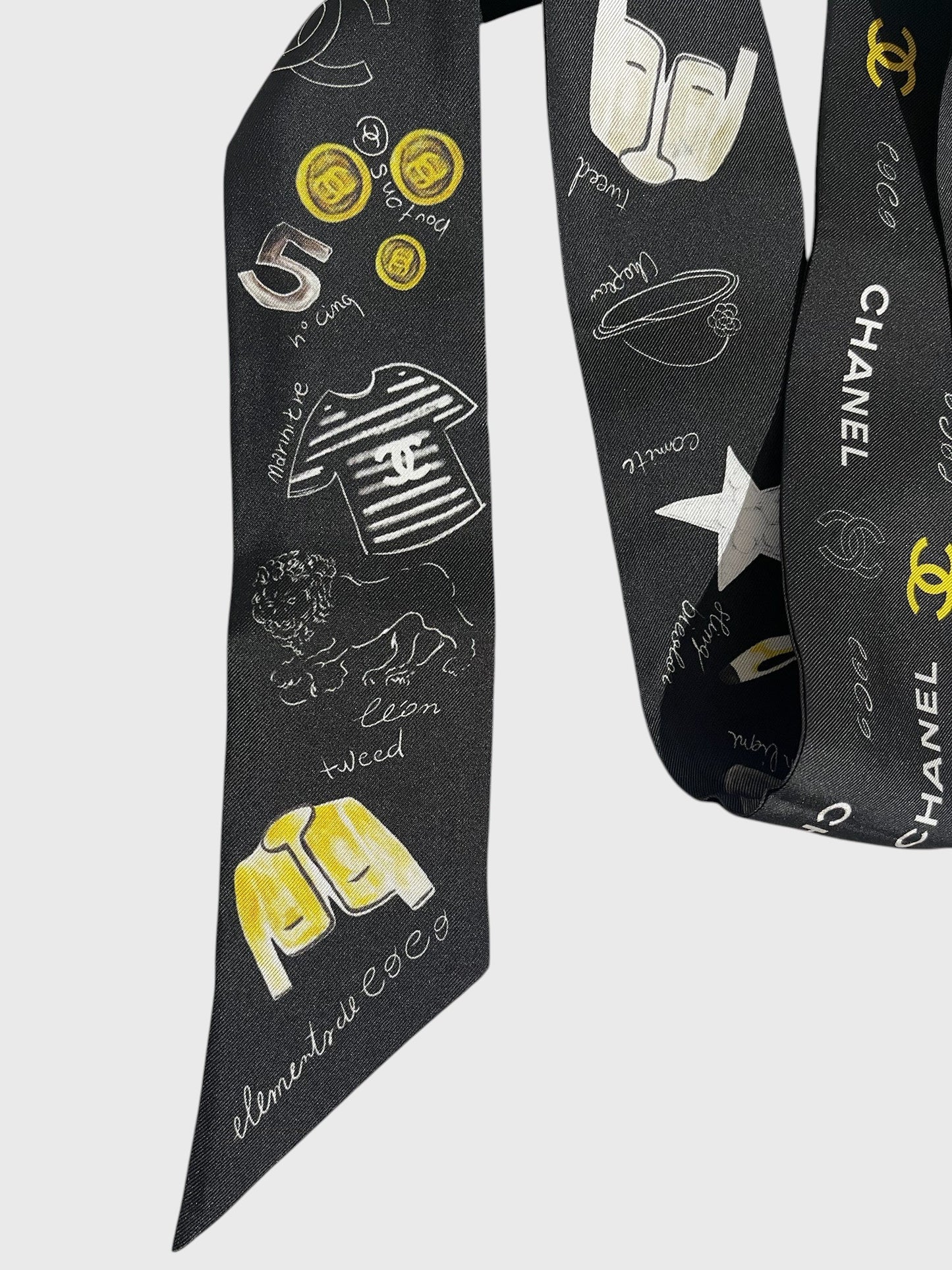 Foulard slim bandeau Chanel noir