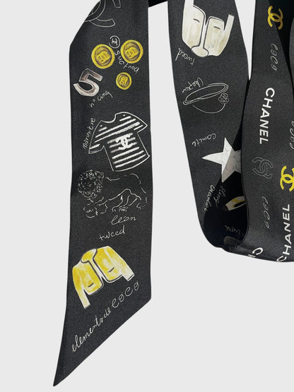 Foulard slim bandeau Chanel noir