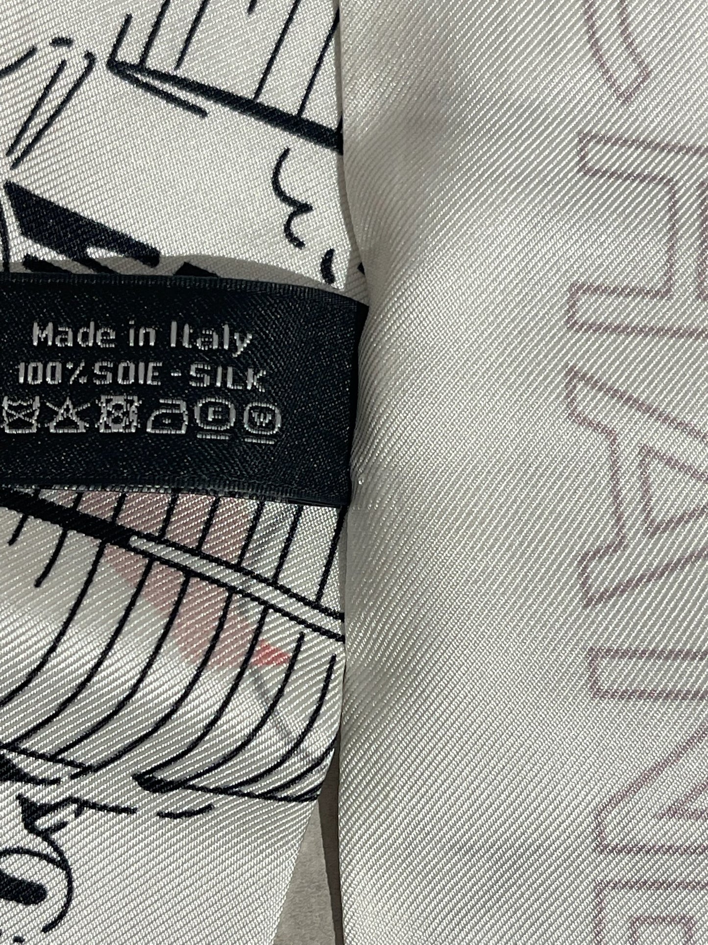 Foulard slim bandeau Chanel blanc/rose