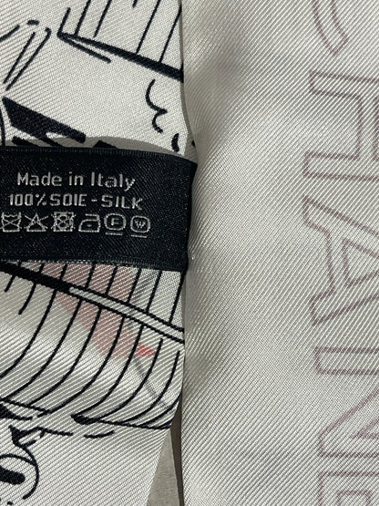 Foulard slim bandeau Chanel blanc/rose