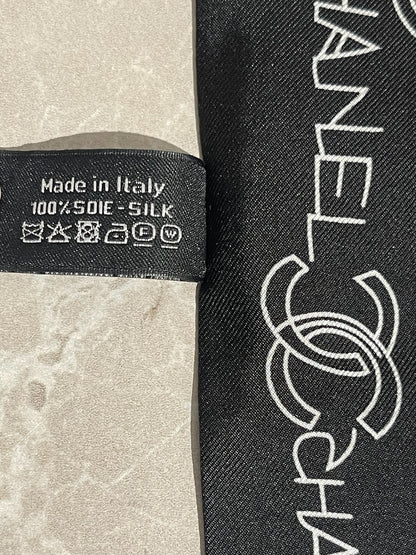 Foulard slim bandeau Chanel noir