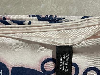 Foulard Chanel Blanc/Bleu