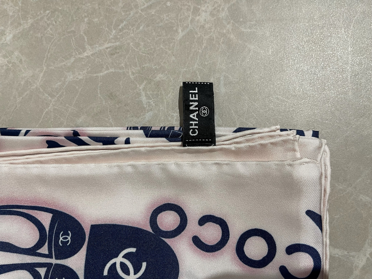 Foulard Chanel Blanc/Bleu