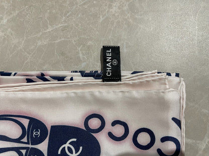 Foulard Chanel Blanc/Bleu