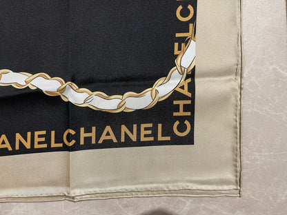 Foulard Chanel Noir/Rose