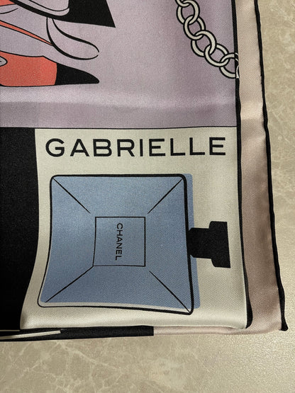 Foulard Chanel Rose/Noir