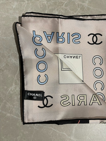 Foulard Chanel Rose/Noir